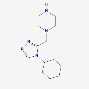 B3005700 1-[(4-cyclohexyl-4H-1,2,4-triazol-3-yl)methyl]piperazine CAS No. 1494235-19-6