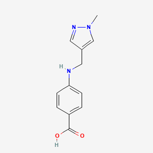 molecular formula C12H13N3O2 B3005701 4-{[(1-Methyl-1H-pyrazol-4-YL)methyl]amino}benzoic acid CAS No. 1006466-25-6