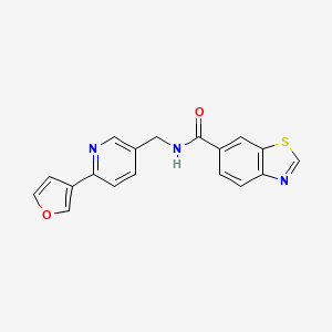 molecular formula C18H13N3O2S B3005702 N-((6-(furan-3-yl)pyridin-3-yl)methyl)benzo[d]thiazole-6-carboxamide CAS No. 2034388-01-5