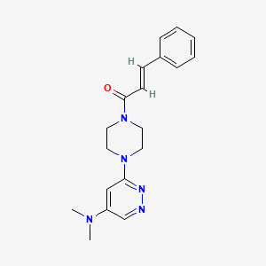 molecular formula C19H23N5O B3005704 (E)-1-(4-(5-(dimethylamino)pyridazin-3-yl)piperazin-1-yl)-3-phenylprop-2-en-1-one CAS No. 1448140-37-1