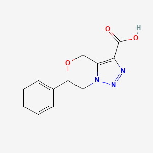 molecular formula C12H11N3O3 B3005707 6-phenyl-6,7-dihydro-4H-[1,2,3]triazolo[5,1-c][1,4]oxazine-3-carboxylic acid CAS No. 1989628-99-0