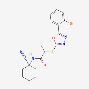 molecular formula C18H19BrN4O2S B3005712 2-{[5-(2-bromophenyl)-1,3,4-oxadiazol-2-yl]sulfanyl}-N-(1-cyanocyclohexyl)propanamide CAS No. 875161-01-6