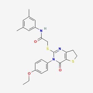 molecular formula C24H25N3O3S2 B3005727 N-(3,5-dimethylphenyl)-2-((3-(4-ethoxyphenyl)-4-oxo-3,4,6,7-tetrahydrothieno[3,2-d]pyrimidin-2-yl)thio)acetamide CAS No. 686772-40-7