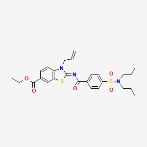 molecular formula C26H31N3O5S2 B3005730 (Z)-ethyl 3-allyl-2-((4-(N,N-dipropylsulfamoyl)benzoyl)imino)-2,3-dihydrobenzo[d]thiazole-6-carboxylate CAS No. 865174-61-4