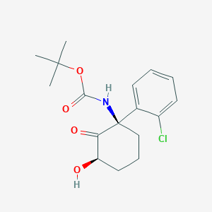 molecular formula C17H22ClNO4 B3005732 tert-butyl ((1R,3R)-1-(2-chlorophenyl)-3-hydroxy-2-oxocyclohexyl)carbamate CAS No. 1430202-80-4
