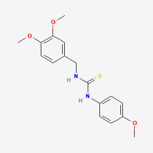 molecular formula C17H20N2O3S B3005735 (((3,4-Dimethoxyphenyl)methyl)amino)((4-methoxyphenyl)amino)methane-1-thione CAS No. 475064-52-9
