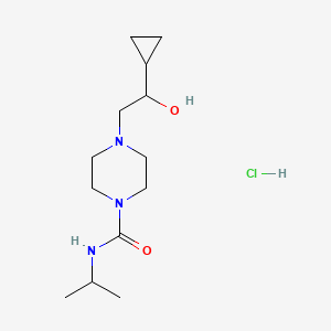 molecular formula C13H26ClN3O2 B3005741 4-(2-cyclopropyl-2-hydroxyethyl)-N-isopropylpiperazine-1-carboxamide hydrochloride CAS No. 1396884-16-4