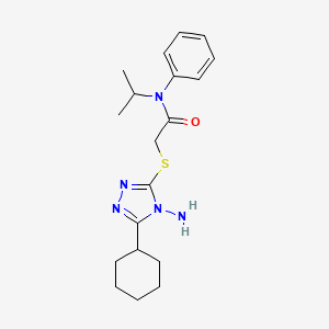 molecular formula C19H27N5OS B3005743 2-((4-amino-5-cyclohexyl-4H-1,2,4-triazol-3-yl)thio)-N-isopropyl-N-phenylacetamide CAS No. 898624-78-7