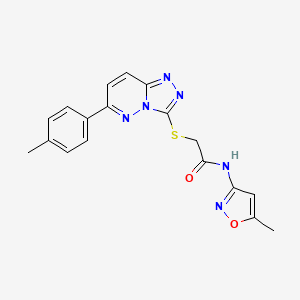 molecular formula C18H16N6O2S B3005747 N-(5-methyl-1,2-oxazol-3-yl)-2-{[6-(4-methylphenyl)-[1,2,4]triazolo[4,3-b]pyridazin-3-yl]sulfanyl}acetamide CAS No. 894042-15-0