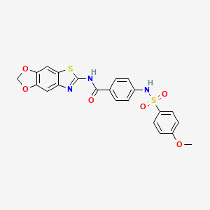 molecular formula C22H17N3O6S2 B3005754 N-([1,3]dioxolo[4,5-f][1,3]benzothiazol-6-yl)-4-[(4-methoxyphenyl)sulfonylamino]benzamide CAS No. 886912-54-5