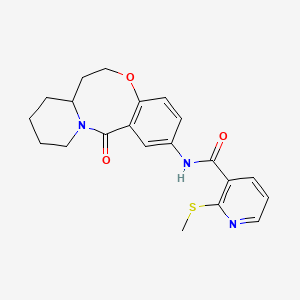 molecular formula C21H23N3O3S B3005770 2-methylsulfanyl-N-(6-oxo-2,3,4,12,13,13a-hexahydro-1H-pyrido[2,1-d][1,5]benzoxazocin-8-yl)pyridine-3-carboxamide CAS No. 1226427-56-0