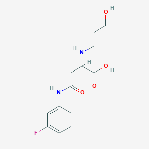 molecular formula C13H17FN2O4 B3005780 4-((3-Fluorophenyl)amino)-2-((3-hydroxypropyl)amino)-4-oxobutanoic acid CAS No. 1048006-14-9
