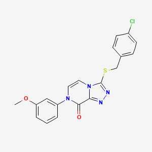 molecular formula C19H15ClN4O2S B3005781 3-[(4-chlorobenzyl)thio]-7-(3-methoxyphenyl)[1,2,4]triazolo[4,3-a]pyrazin-8(7H)-one CAS No. 1296312-58-7