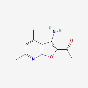 molecular formula C11H12N2O2 B3005787 1-(3-Amino-4,6-dimethylfuro[2,3-b]pyridin-2-yl)ethanone CAS No. 260549-55-1