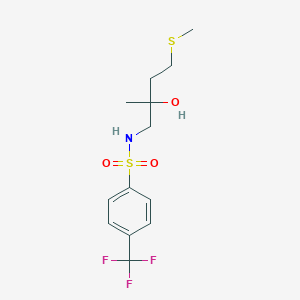 molecular formula C13H18F3NO3S2 B3005793 N-(2-hydroxy-2-methyl-4-(methylthio)butyl)-4-(trifluoromethyl)benzenesulfonamide CAS No. 1396813-36-7