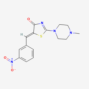 molecular formula C15H16N4O3S B3005799 (Z)-2-(4-methylpiperazin-1-yl)-5-(3-nitrobenzylidene)thiazol-4(5H)-one CAS No. 300560-29-6