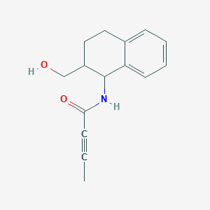 molecular formula C15H17NO2 B3005822 N-[2-(Hydroxymethyl)-1,2,3,4-tetrahydronaphthalen-1-yl]but-2-ynamide CAS No. 2411270-86-3