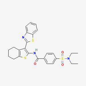 molecular formula C26H27N3O3S3 B3005825 N-[3-(1,3-benzothiazol-2-yl)-4,5,6,7-tetrahydro-1-benzothiophen-2-yl]-4-(diethylsulfamoyl)benzamide CAS No. 476276-21-8