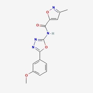 molecular formula C14H12N4O4 B3005844 N-(5-(3-methoxyphenyl)-1,3,4-oxadiazol-2-yl)-3-methylisoxazole-5-carboxamide CAS No. 946204-99-5