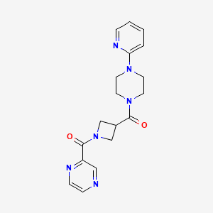molecular formula C18H20N6O2 B3005850 Pyrazin-2-yl(3-(4-(pyridin-2-yl)piperazine-1-carbonyl)azetidin-1-yl)methanone CAS No. 1396686-64-8