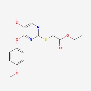 Ethyl 2-((5-methoxy-4-(4-methoxyphenoxy)-2-pyrimidinyl)sulfanyl)acetate