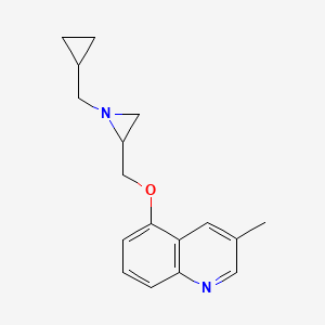 molecular formula C17H20N2O B3005886 5-[[1-(Cyclopropylmethyl)aziridin-2-yl]methoxy]-3-methylquinoline CAS No. 2411241-83-1