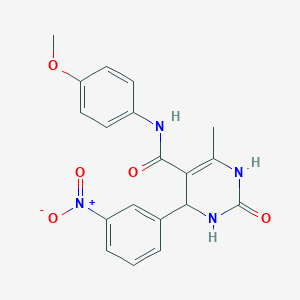 molecular formula C19H18N4O5 B3005889 N-(4-methoxyphenyl)-6-methyl-4-(3-nitrophenyl)-2-oxo-1,2,3,4-tetrahydropyrimidine-5-carboxamide CAS No. 333767-60-5