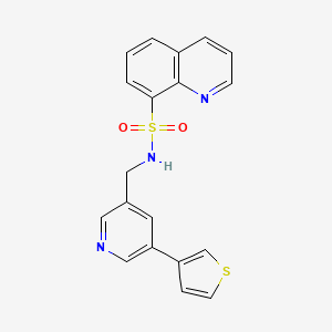 N-((5-(thiophen-3-yl)pyridin-3-yl)methyl)quinoline-8-sulfonamide