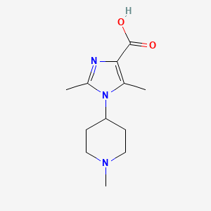 molecular formula C12H19N3O2 B3005910 2,5-dimethyl-1-(1-methyl-4-piperidyl)-1H-imidazole-4-carboxylic acid CAS No. 1400635-62-2