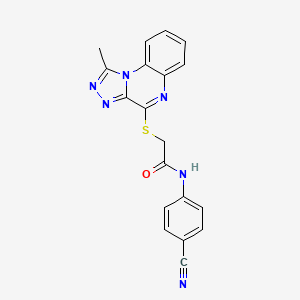 molecular formula C19H14N6OS B3005914 N-(4-CYANOPHENYL)-2-({1-METHYL-[1,2,4]TRIAZOLO[4,3-A]QUINOXALIN-4-YL}SULFANYL)ACETAMIDE CAS No. 1359031-46-1