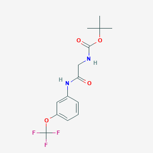 molecular formula C14H17F3N2O4 B3005920 N-(tert-butoxycarbonyl)-N1-[3-(trifluoromethoxy)phenyl]glycinamide CAS No. 1824025-62-8