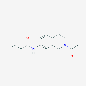 molecular formula C15H20N2O2 B3005945 N-(2-acetyl-1,2,3,4-tetrahydroisoquinolin-7-yl)butyramide CAS No. 955634-87-4