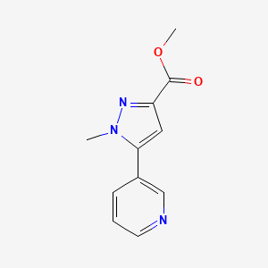 molecular formula C11H11N3O2 B3005948 methyl 1-methyl-5-(pyridin-3-yl)-1H-pyrazole-3-carboxylate CAS No. 1201199-01-0