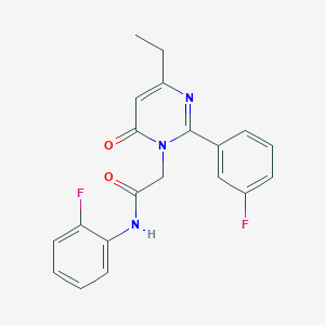 molecular formula C20H17F2N3O2 B3005951 2-[4-ethyl-2-(3-fluorophenyl)-6-oxopyrimidin-1(6H)-yl]-N-(2-fluorophenyl)acetamide CAS No. 1260924-10-4
