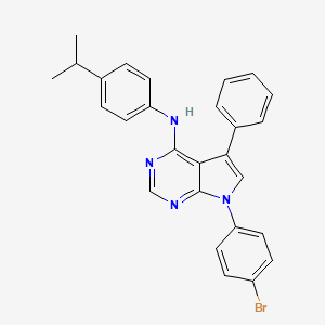 molecular formula C27H23BrN4 B3005958 7-(4-bromophenyl)-5-phenyl-N-(4-propan-2-ylphenyl)pyrrolo[2,3-d]pyrimidin-4-amine CAS No. 477232-62-5