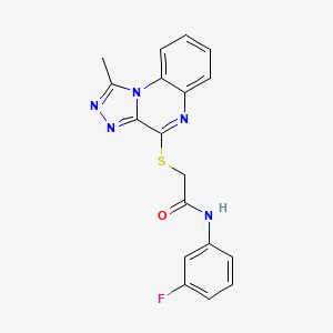 molecular formula C18H14FN5OS B3005963 N-(3-FLUOROPHENYL)-2-({1-METHYL-[1,2,4]TRIAZOLO[4,3-A]QUINOXALIN-4-YL}SULFANYL)ACETAMIDE CAS No. 1358908-69-6