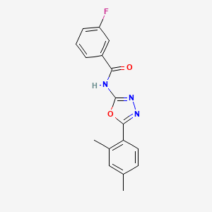 molecular formula C17H14FN3O2 B3006046 N-[5-(2,4-dimethylphenyl)-1,3,4-oxadiazol-2-yl]-3-fluorobenzamide CAS No. 891143-51-4