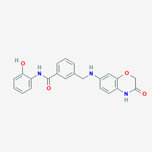 molecular formula C22H19N3O4 B3006056 n-(2-Hydroxyphenyl)-3-{[(3-oxo-3,4-dihydro-2h-1,4-benzoxazin-7-yl)amino]methyl}benzamide CAS No. 2095746-71-5