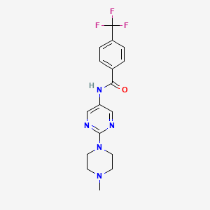 molecular formula C17H18F3N5O B3006062 N-[2-(4-methylpiperazin-1-yl)pyrimidin-5-yl]-4-(trifluoromethyl)benzamide CAS No. 1396873-40-7