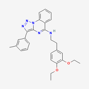 molecular formula C28H29N5O2 B3006073 N-[2-(3,4-DIETHOXYPHENYL)ETHYL]-3-(3-METHYLPHENYL)-[1,2,3]TRIAZOLO[1,5-A]QUINAZOLIN-5-AMINE CAS No. 866843-96-1