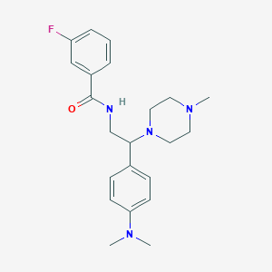 molecular formula C22H29FN4O B3006104 N-(2-(4-(dimethylamino)phenyl)-2-(4-methylpiperazin-1-yl)ethyl)-3-fluorobenzamide CAS No. 946345-61-5