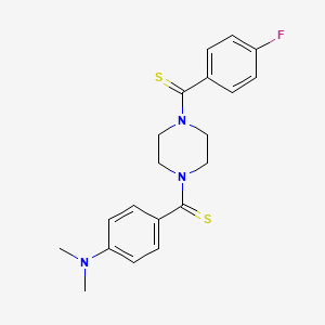 molecular formula C20H22FN3S2 B3006107 (4-(Dimethylamino)phenyl)(4-(4-fluorophenylcarbonothioyl)piperazin-1-yl)methanethione CAS No. 877818-38-7