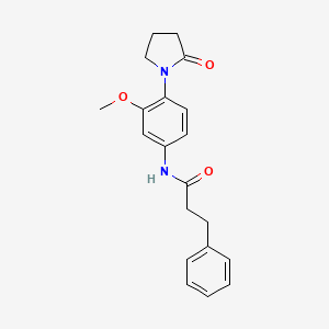 molecular formula C20H22N2O3 B3006167 N-[3-methoxy-4-(2-oxopyrrolidin-1-yl)phenyl]-3-phenylpropanamide CAS No. 941956-96-3