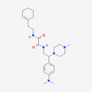 molecular formula C25H39N5O2 B3006186 N1-(2-(cyclohex-1-en-1-yl)ethyl)-N2-(2-(4-(dimethylamino)phenyl)-2-(4-methylpiperazin-1-yl)ethyl)oxalamide CAS No. 941995-24-0