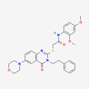 N-(2,4-dimethoxyphenyl)-2-((6-morpholino-4-oxo-3-phenethyl-3,4-dihydroquinazolin-2-yl)thio)acetamide