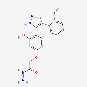 2-(3-hydroxy-4-(4-(2-methoxyphenyl)-1H-pyrazol-3-yl)phenoxy)acetohydrazide