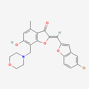 (2Z)-2-[(5-bromo-1-benzofuran-2-yl)methylidene]-6-hydroxy-4-methyl-7-(morpholin-4-ylmethyl)-1-benzofuran-3(2H)-one