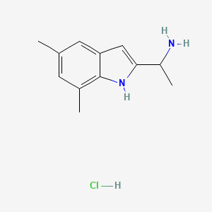 1-(5,7-Dimethyl-1H-indol-2-yl)ethanamine;hydrochloride