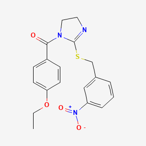 (4-Ethoxyphenyl)-[2-[(3-nitrophenyl)methylsulfanyl]-4,5-dihydroimidazol-1-yl]methanone