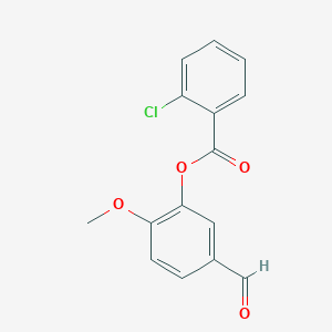 molecular formula C15H11ClO4 B3006220 5-Formyl-2-methoxyphenyl 2-chlorobenzoate CAS No. 432016-56-3